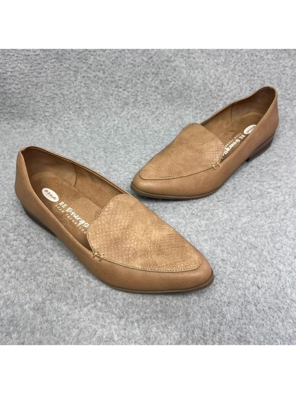 Dr Scholl's Astaire Tan Reptile Loafer 7 M Comfort Be Energize Quiet Luxury Work